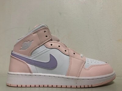 Nike Air Jordan 1 Mid GS Pink Wash Violet Frost White FD8780-601 Size 6y - Image 1 of 4