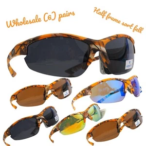 Wholesale Lot (6) Pairs Sport Sunglasses #1032 Orange Camouflagelp - Picture 1 of 1