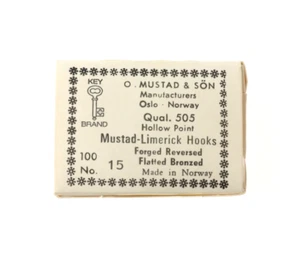 AMI MUSTAD LIMERICK HOOKS - Ref 505 - Size 15 - 100 pz per bigattino - GH089 - Imagen 1 de 7