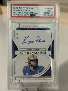 2022 National Treasures - Kenny Pickett - Rookie Auto On Card /25 PSA 9 Auto 10