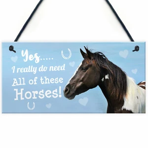 Funny Horse Lover Gift Horse Sign Funny Hanging Stable Door Home Wall Plaque - Picture 1 of 9