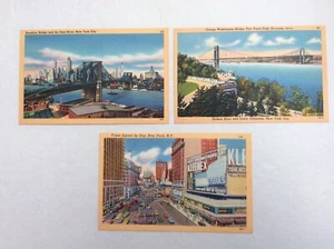 (3)Vintage New York City Postcards- UNUSED Acacia Card Co. Linen View Cards - Picture 1 of 5