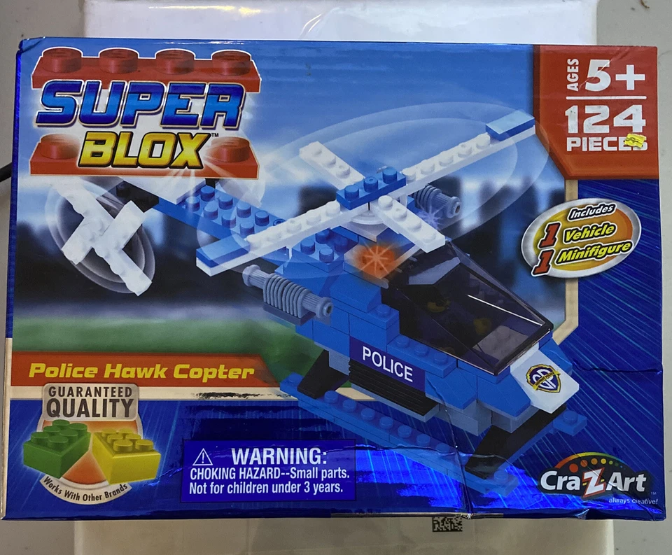 Craart SUPER BLOX POLICÍA HALCÓN HELICÓPTERO Y COCHECITO DE BOMBEROS Foto 1 de 2