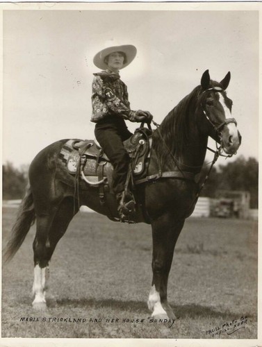 Fancy Rig with fancy COWGIRL on horse vintage 8 x 10  photo retro