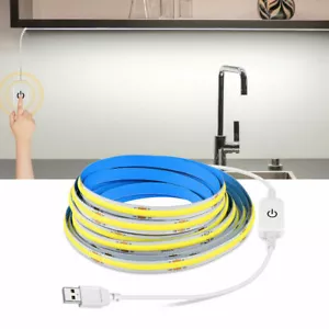 Touch Sensor COB LED Light Strip USB 5V Dimmable Tape Lamp For Kitchen Wardrobe - Picture 1 of 15