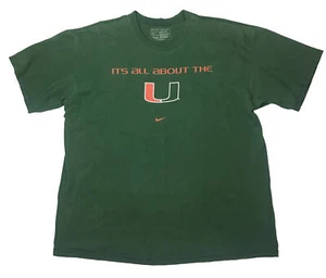 Miami Hurricanes Shirt Adult Large Green Orange UM Football Outdoor Men’s - Picture 1 of 12