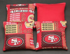 All Weather SAN FRANSISCO 49ers Cornhole Bean Bags Resin Filled Waterproof! - Picture 1 of 1