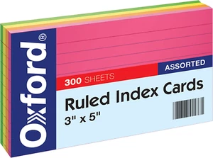 Neon Index Cards, 3" X 5", Ruled, Assorted Colors, 300 per Pack (81300EE) - Picture 1 of 12