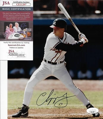 Signed Chipper Jones Atlanta Braves Autographed 8x10 Photo #2 JSA Authentication - Image 1 of 4