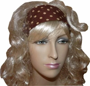 Haarband braun mit kleinen cremefarbenen Punkten - Bild 1 von 1