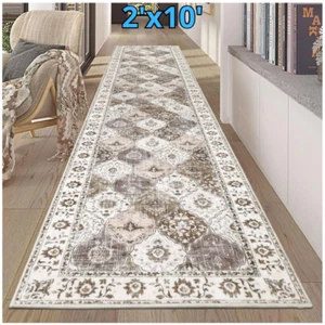 HEBE Extra Long Runner Rug 2'X10' Hallway Runner Rug Washable Boho Rug Soft Area - Picture 1 of 9