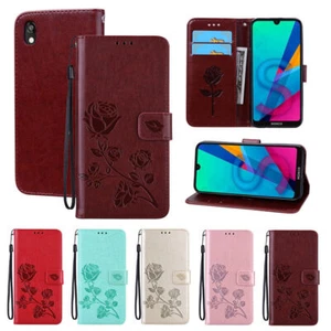 Flip Leather Rose Flower Wallet Phone Case For Huawei Y6S Y9S Y5 Y6 Y7 2019 Y5P - Picture 1 of 32