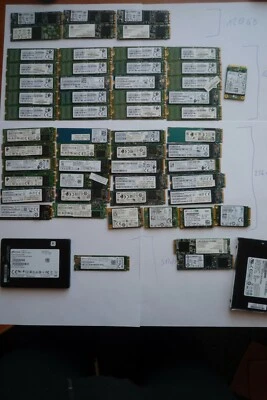 Job Lot 70x Internal SSD drives M.2 Sata NVMe, 2.5" 120GB, 128GB, 256GB, 512GB - Image 1 of 4