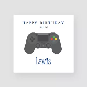 Tarjeta Personalizada Hecha a Mano 8º 9º 10º Cumpleaños Hijo Nieto PlayStation Boy - Imagen 1 de 6