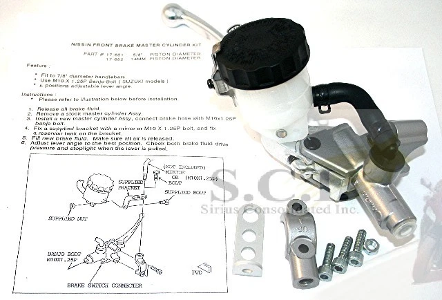 HONDA CB360 CB400F CB500 CB650 CB750 GL1000 CBR600 MASTER CYLINDER AND LEVER SET - Image 1 of 1