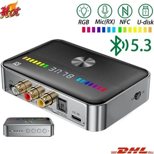 Trasmettitore Bluetooth 5.3 Ricevitore Trasmettitore Ricevitore Stereo Audio AUX Adattatore NFC - Foto 1 di 14