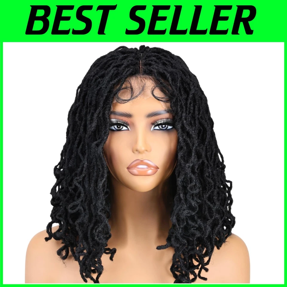 Peluca protectora sin nudos de imitación Locs - Frente de encaje negro de 14 pulgadas para elegancia diaria Foto 1 de 4