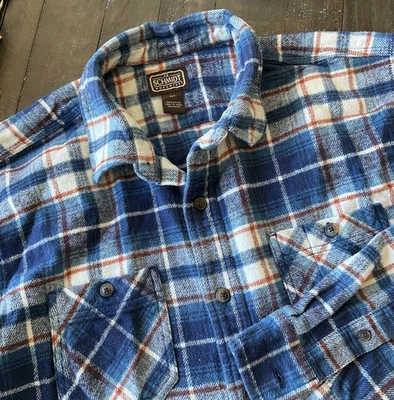 CE Schmidt Shirt Mens XLT Blue Plaid Flannel Outdoor Barn Chore Shacket XL Tall - Image 1 of 4