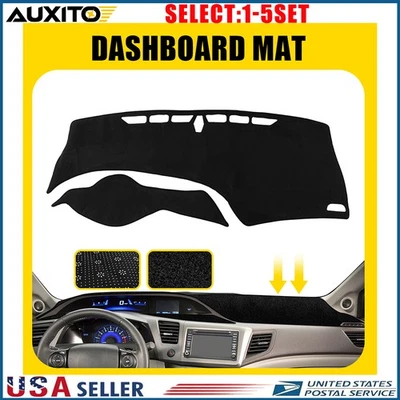 For Honda Civic 2012-2015 Left Drive LHD Dashboard Cover Dash Mat Black 1-5X - Imagem 1 de 4