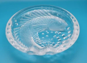 Lalique Signed Koi Fish Crystal Candy Dish / Cigar Ashtray ‘Concarneau’ - Picture 1 of 13