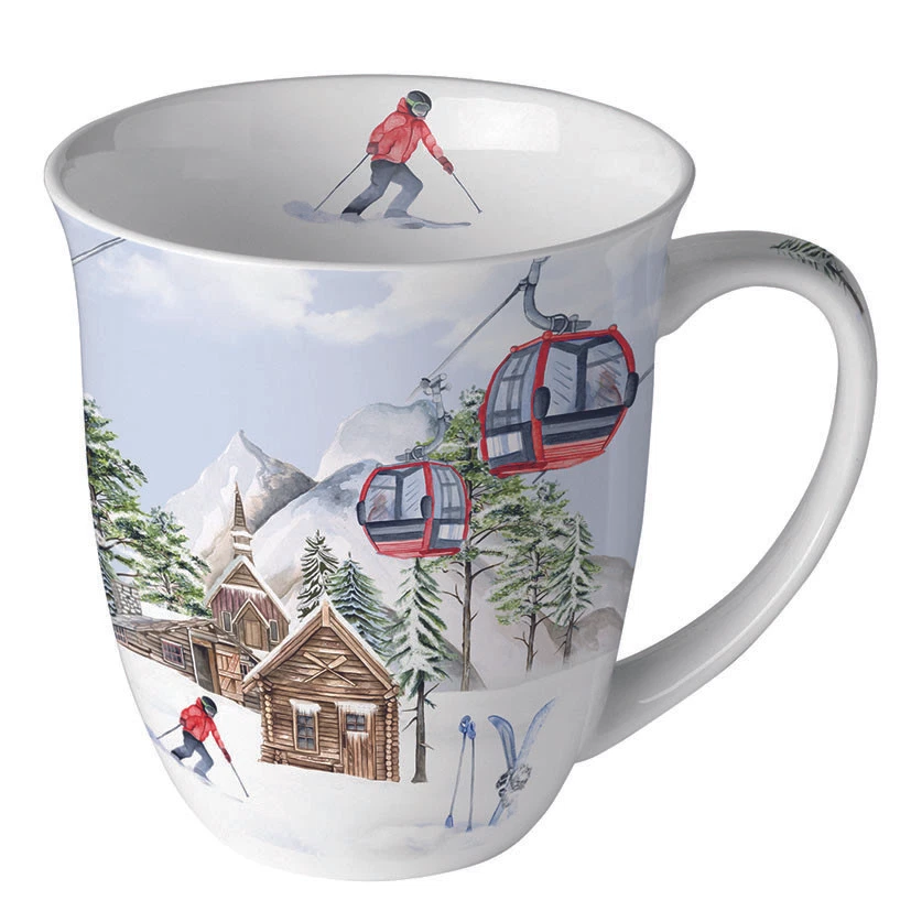 Christmas - Mug - Mug 0.4 L - Fine Bone China - Ø 10 cm x H 10.5 cm - Ski h - Image 1 of 1