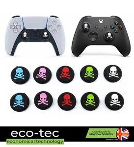 2x Skull Bones Silicone Thumbstick Cover Grips for PS5 PS4 Xbox One Series X | S - Picture 1 of 9