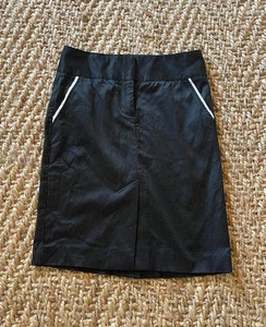 New! NWOT Bebe Black Pinstriped Pencil Skirt 0 - Picture 1 of 7