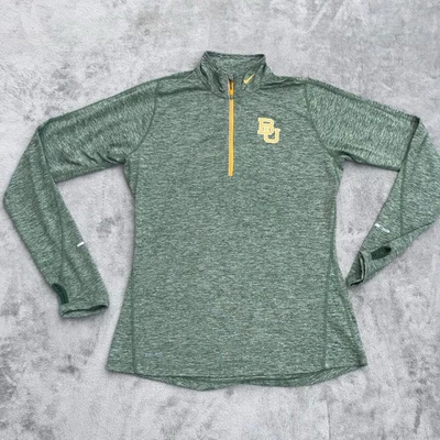 Suéter Nike Dri Fit Baylor University Verde Mujer Rendimiento Medio 1/4 Cremallera Foto 1 de 4