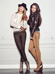 NWT Guess Brittney brown Ankle Skinny Leopard-Printed jeans pants size 23 - Picture 1 of 6