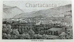 1893 Incisione VEDUTA PANORAMA MASSA - Imagen 1 de 1