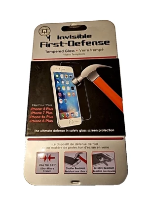 Qmadix First Defense Screen Protector Tempered Glass for iPhone 6 6s 7 8 + Plus - Image 1 of 4