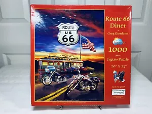 SUNSOUT PUZZLE ROUTE 66 DINER 1000 Piece Jigsaw Puzzle - GREG GIORDANO  20 x 27 - Picture 1 of 9