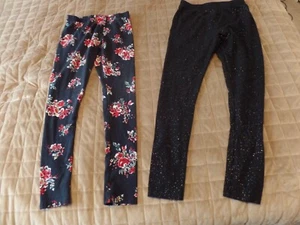 (2) Girl's, Carters/Cat & Jack Pants, Floral/Glitter, Sze:14/14A, Excellent Con - Picture 1 of 11