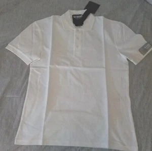 Versus Versace Logo Sleeve Polo Shirt Optical White S NWT AUTHENTIC - Picture 1 of 14