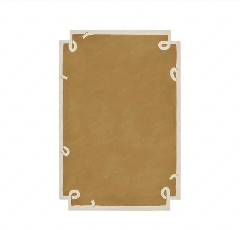 Hand Tufted Wool Green Plain Area Rugs Handmade Abstract Design Carpet Bedroom - Image 1 of 1