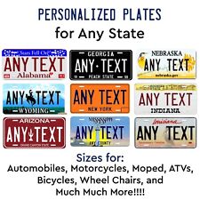 N'importe quel État plaque d'immatriculation étiquette personnalisée n'importe quel texte voiture voiture VTT vélo
