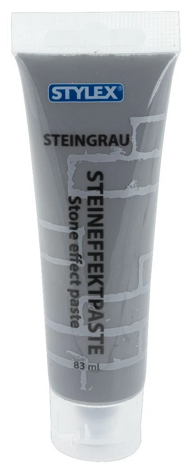 STYLEX Steineffektpaste,Steinfarben Grau 83ml Tube Acryleffekte basteln malen