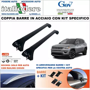 BARRE DA TETTO JEEP COMPASS Dal2016 Portatutto Portapacchi GEV 9200+9268 Acciaio - Foto 1 di 1