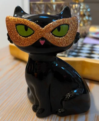 Porta-sabonete Bath & Body Works máscara glitter laranja gato preto Halloween novo com etiquetas - Imagem 1 de 4
