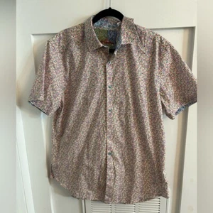 Robert Graham Pocatello Classic Fit Short Sleeve Stretch Shirt Multi Large - Picture 1 of 6