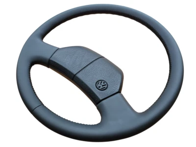 NEW LEATHER Steering Wheel for VW T4 T3 T25 Transporter Westfalia Ø 43 CM OEM - Image 1 of 4