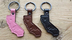 California Flag Leather Keychain Keyring - Bild 1 von 4
