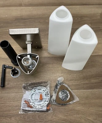 Progress Lighting P300062-009 Zura 2 Light Sconce w Etched Opal Shades -READ- - Image 1 of 4