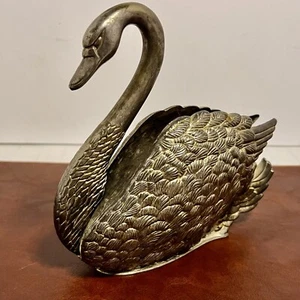 Vintage TONED Schwan Serviettenhalter Display Figur von Godinger versilbert 1988 - Bild 1 von 3