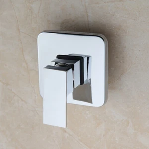Grifo mezclador de baño válvula cuadrada para ducha cromo 1 mango montaje en pared - Imagen 1 de 9