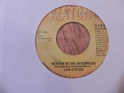 LEW KIRTON 45, HEAVEN IN THE AFTERNOON  ALSTON LABEL 3743 NORTHERN SOUL, VG++ Foto 1 de 2