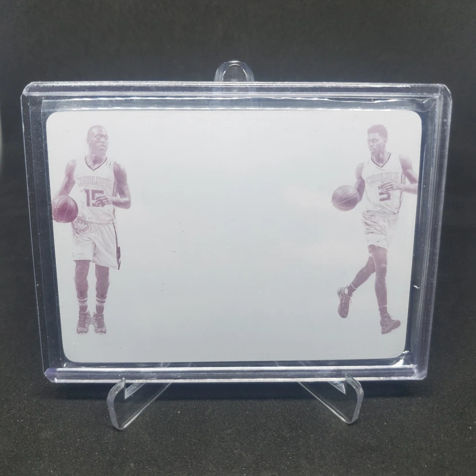 2016-17 Flawless Kemba Walker Jeremy Lamb Printing Plate 1/1 Magenta Hornets - Image 1 of 4
