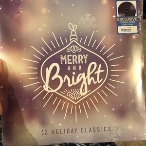 MERRY & BRIGHT - Christmas Holiday Record Album 12 Songs, Purple, Vinyl, LP, NEW - Picture 1 of 3