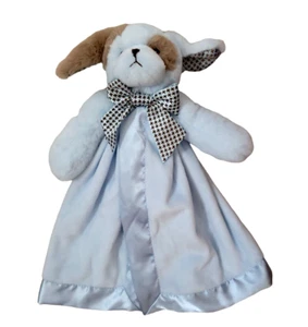 Bearington Baby Blu Cucciolo Lovey Morbido Peluche Cane Coperta Waggles 15" Bordo Raso - Foto 1 di 4
