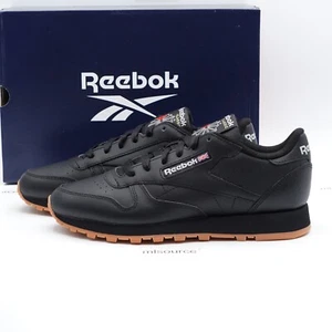 Size 10 Women's Reebok Classic Leather Sneakers 100008498/GY0961 Core Black - Picture 1 of 7